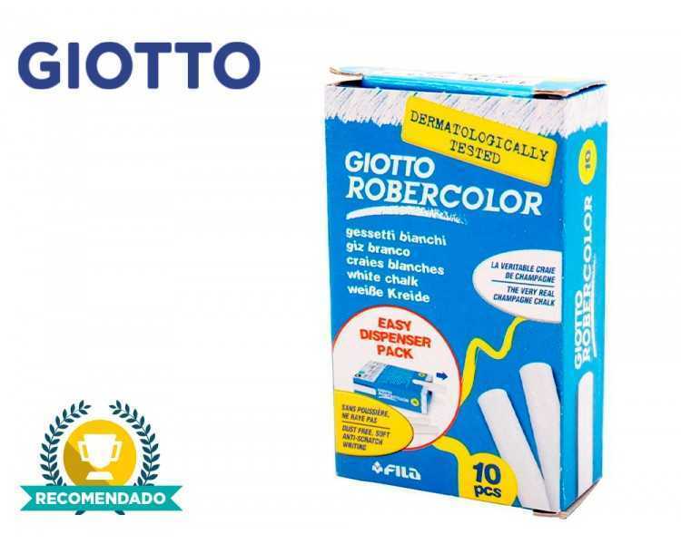 Tiza blanca antipolvo robercolor caja de 10 unidades