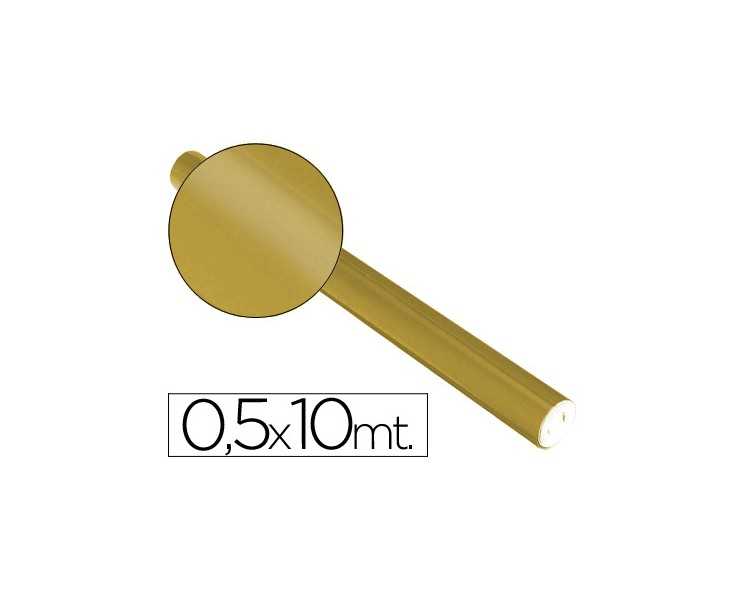 Papel metalizado oro rollo continuo de 0,5 x 10 mt