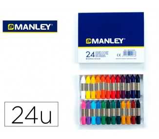 Lapices cera manley caja de 24 colores surtidos