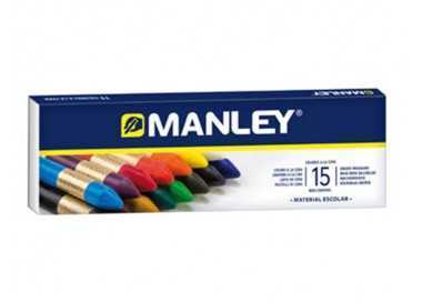 Lapices cera manley caja de 15 colores surtidos