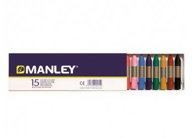 Lapices cera manley caja de 15 colores surtidos