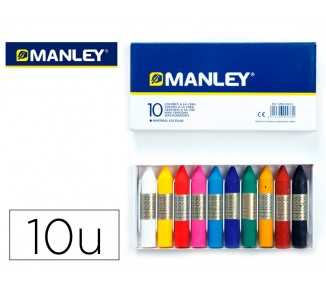 Lapices cera manley caja de 10 colores surtidos