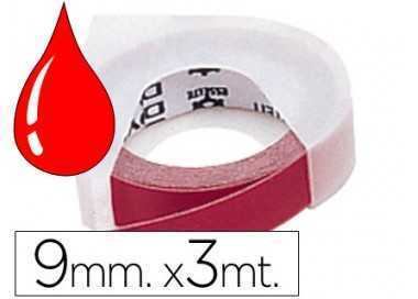 Cinta dymo 3d 9mm x 3 mt roja tradicional