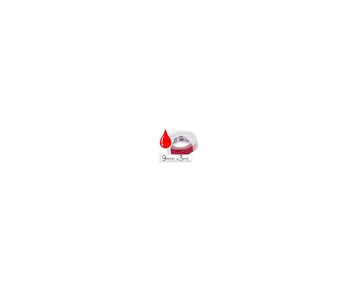 Cinta dymo 3d 9mm x 3 mt roja tradicional