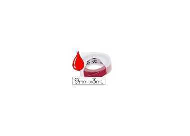 Cinta dymo 3d 9mm x 3 mt roja tradicional