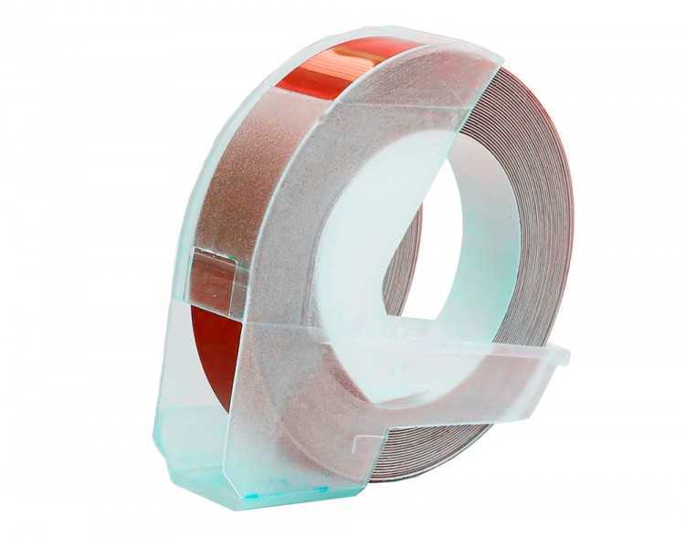 Cinta dymo 3d 9mm x 3 mt roja tradicional