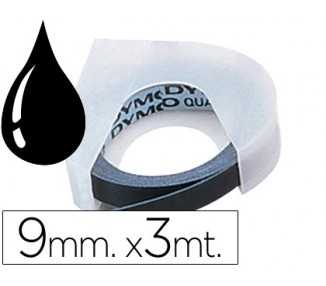 Cinta dymo 3d 9 mm x 3 mt negra tradicional