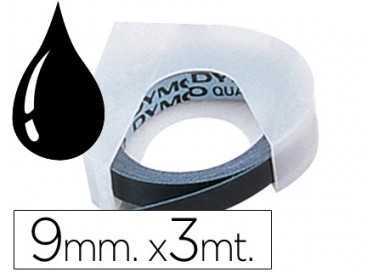 Cinta dymo 3d 9 mm x 3 mt negra tradicional