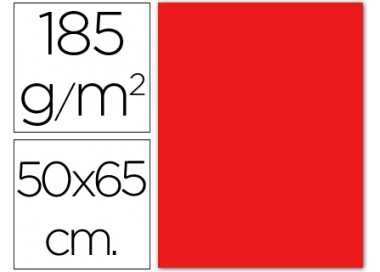 Cartulina guarro roja 50x65 cm 185 gr