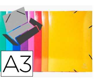 Carpeta exacompta iderama gomas carton 600 gr tres solapas din a3 colores surtidos