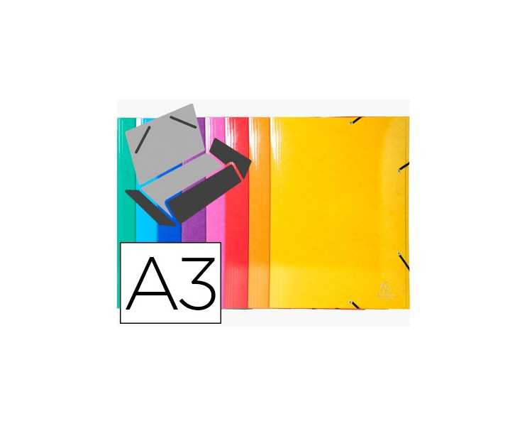 Carpeta exacompta iderama gomas carton 600 gr tres solapas din a3 colores surtidos