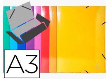 Carpeta exacompta iderama gomas carton 600 gr tres solapas din a3 colores surtidos