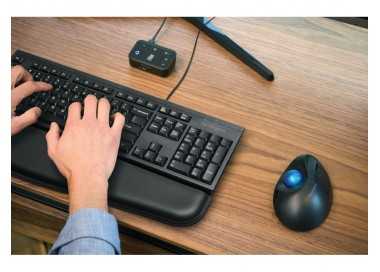 Raton kensington optico trackball tb450 pro fit ergo 1600 dpi inalambrico color negro/azul