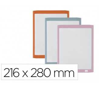 Pizarra blanca nobo magnetica con borrador iman y rotulador marco colores pastel surtidos 216x280 mm