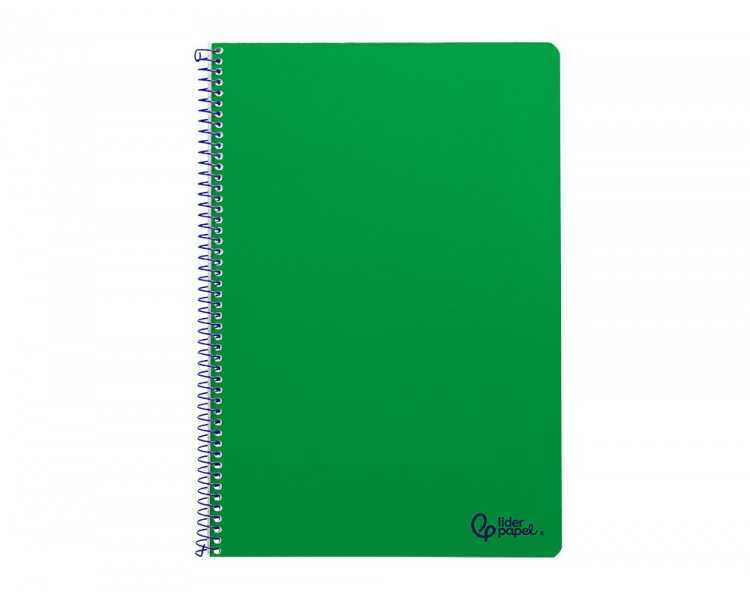 Cuaderno espiral liderpapel folio smart tapa blanda 80h 60gr cuadro 4mm con margen color verde