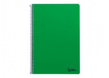 Cuaderno espiral liderpapel folio smart tapa blanda 80h 60gr cuadro 4mm con margen color verde