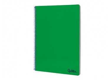 Cuaderno espiral liderpapel folio smart tapa blanda 80h 60gr cuadro 4mm con margen color verde