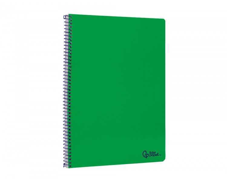 Cuaderno espiral liderpapel folio smart tapa blanda 80h 60gr cuadro 4mm con margen color verde