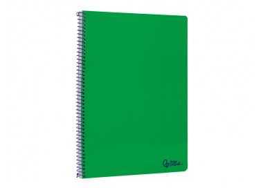 Cuaderno espiral liderpapel folio smart tapa blanda 80h 60gr cuadro 4mm con margen color verde