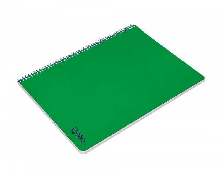 Cuaderno espiral liderpapel folio smart tapa blanda 80h 60gr cuadro 4mm con margen color verde