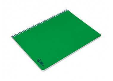 Cuaderno espiral liderpapel folio smart tapa blanda 80h 60gr cuadro 4mm con margen color verde