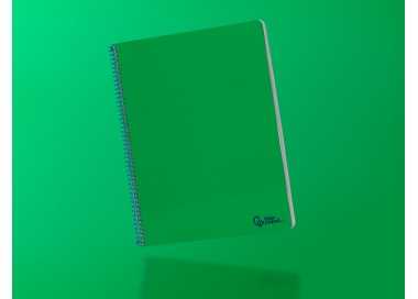 Cuaderno espiral liderpapel folio smart tapa blanda 80h 60gr cuadro 4mm con margen color verde