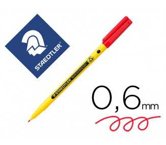Rotulador staedtler noris writing pen 307 tinta base de agua punta fina trazo 0,6 mm rojo