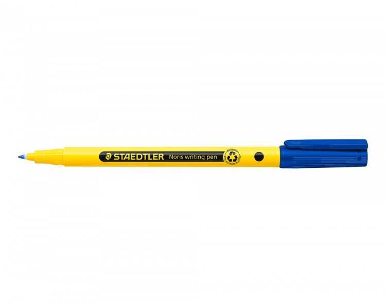 Rotulador staedtler noris writing pen 307 tinta base de agua punta fina trazo 0,6 mm azul