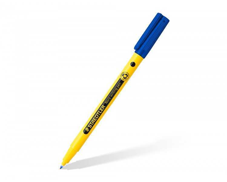 Rotulador staedtler noris writing pen 307 tinta base de agua punta fina trazo 0,6 mm azul