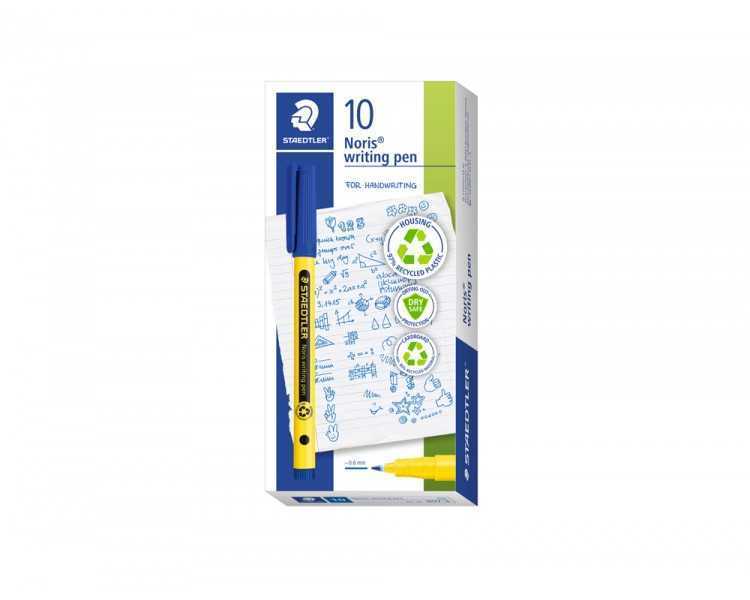 Rotulador staedtler noris writing pen 307 tinta base de agua punta fina trazo 0,6 mm azul