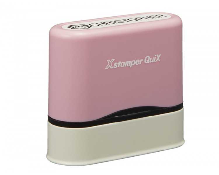 Sello x stamper quix nombre personalizable color rosa 9,5x46 mm qn41