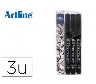 Rotulador artline calibrado micrometrico negro illustration pen billetera ek-280w3iln resistente al