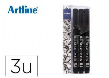 Rotulador artline calibrado micrometrico negro illustration pen billetera ek-280w3iln resistente al