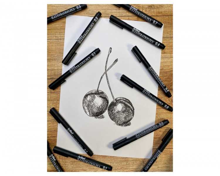 Rotulador artline calibrado micrometrico negro illustration pen billetera ek-280w3iln resistente al
