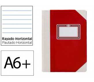 Libro cartone cosido fernandes flecha din a6+ rayado horizontal 50 hojas 100 gr rojo