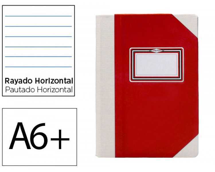 Libro cartone cosido fernandes flecha din a6+ rayado horizontal 50 hojas 100 gr rojo