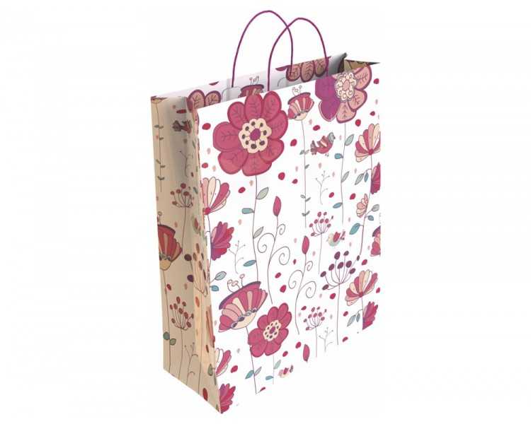 Bolsa para regalo basika papel estucado 160 gr todo año con asa retorcida tamaño s 24+10x32 cm