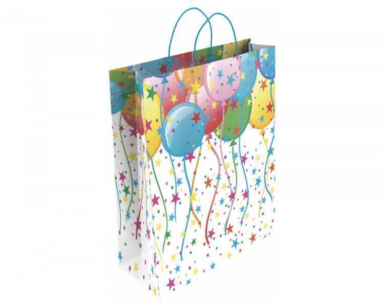 Bolsa para regalo basika papel estucado 160 gr todo año con asa retorcida tamaño s 24+10x32 cm