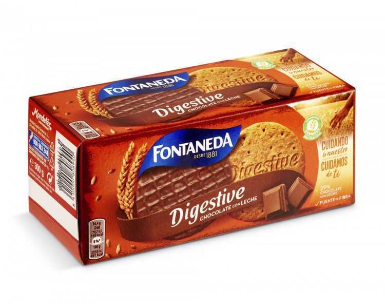 Galleta fontaneda digestive chocolate con leche fibra caja de 300 gr