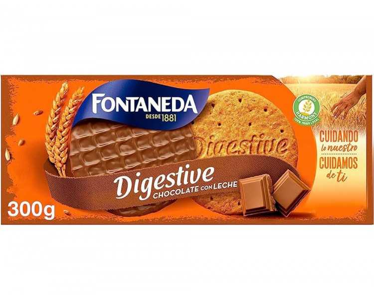 Galleta fontaneda digestive chocolate con leche fibra caja de 300 gr