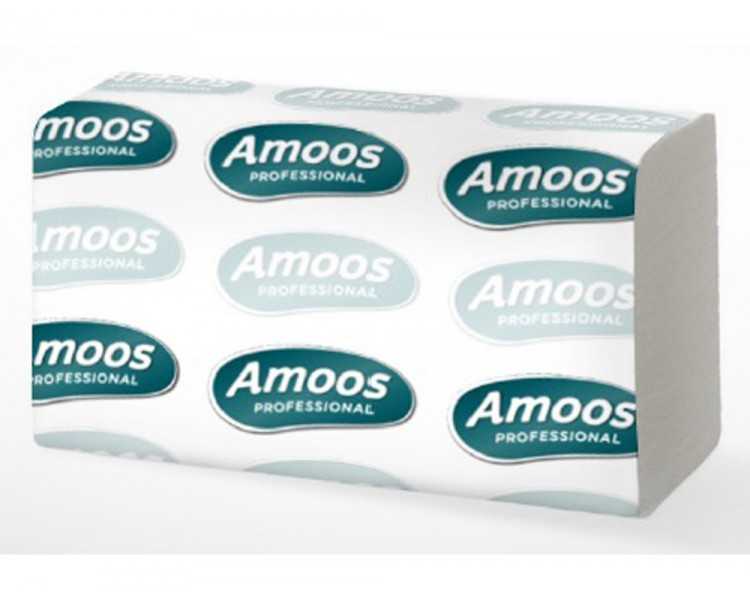 Toalla secamanos amoos industrial 2 capas 32g/m2 21x22 cm caja de 20 paquetes de 142 unidades