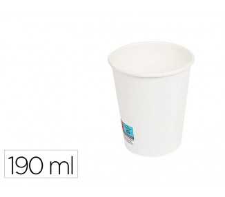 Vaso de papel blanco bunzl reciclable pefc 190 ml apto bebidas frias y calientes paquete de 50 unidades