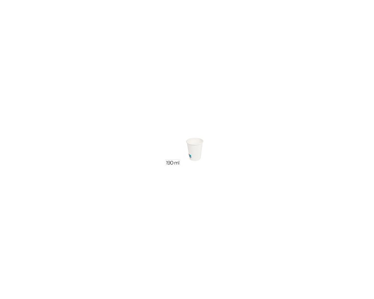 Vaso de papel blanco bunzl reciclable pefc 190 ml apto bebidas frias y calientes paquete de 50 unidades
