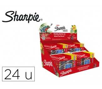 Rotulador sharpie acrylic punta redonda / pincel expositor de 24 unidades colores surtidos