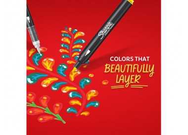 Rotulador sharpie acrylic punta pincel blister de 5 unidades colores surtidos