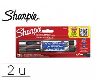 Rotulador sharpie acrylic punta redonda blister de 2 unidades blanco y negro