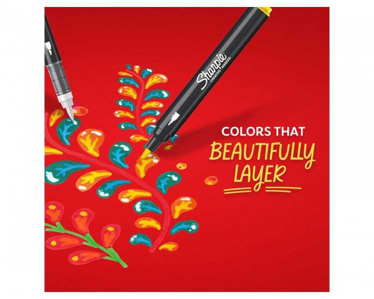 Rotulador sharpie acrylic punta redonda blister de 2 unidades blanco y negro
