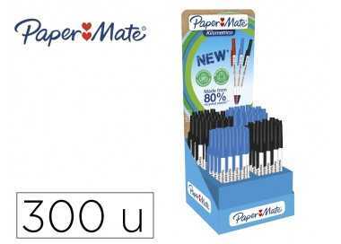 Boligrafo paper mate kilometrico punta 1 mm plastico reciclado 80% expositor de 300 unidades
