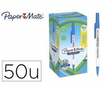 Boligrafo paper mate kilometrico punta 1 mm plastico reciclado 80% color azul