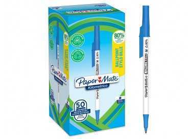 Boligrafo paper mate kilometrico punta 1 mm plastico reciclado 80% color azul Boligrafo paper mate kilometrico punta 1 mm plastico reciclado 80% color azul